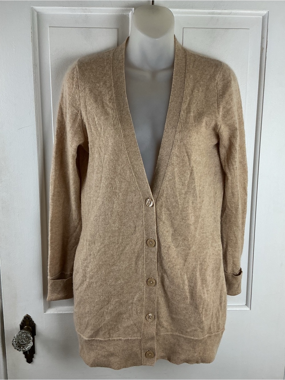 Just Cashmere by Forte 100% Cashmere Sweater Button Grandpa Cardigan S Old Money